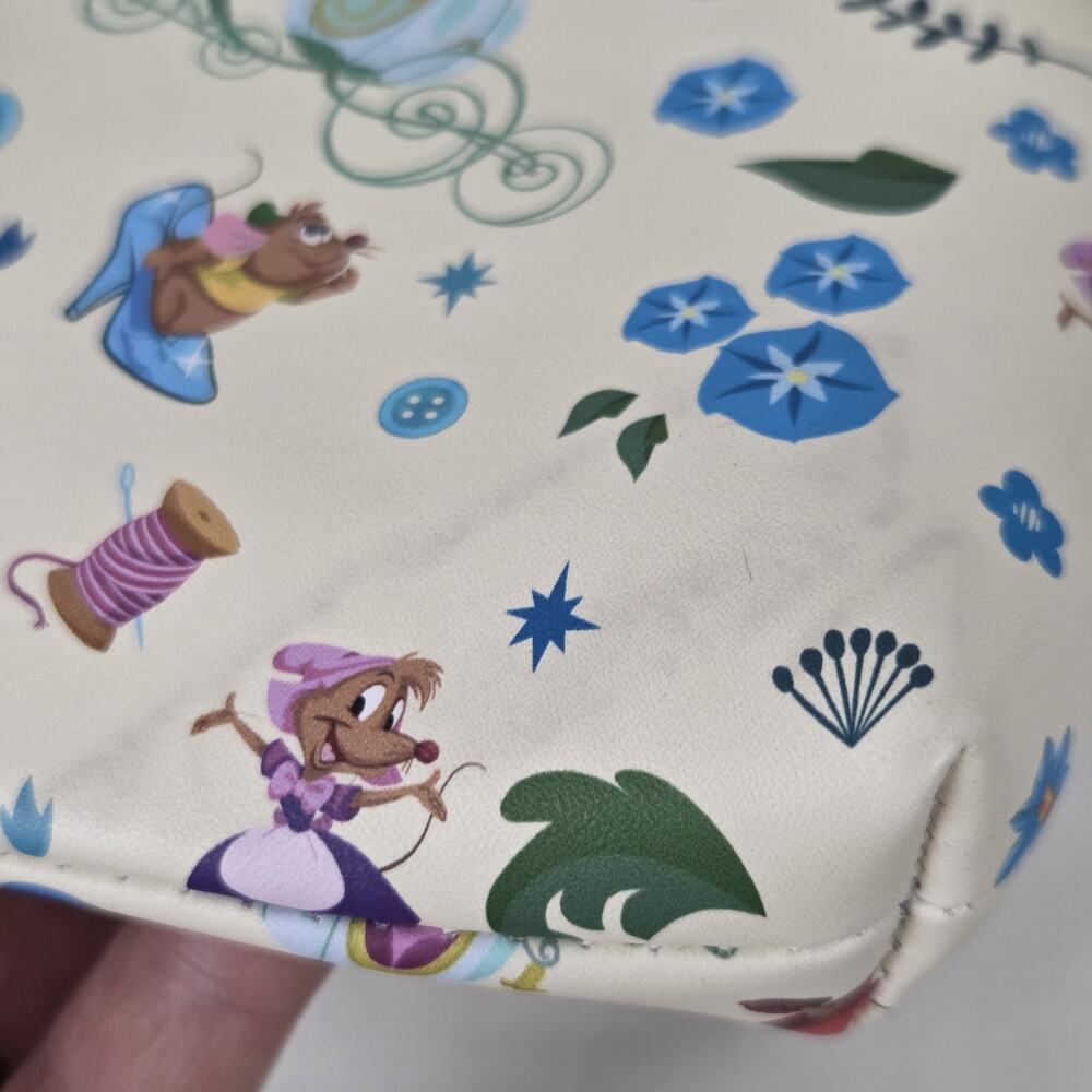 Loungefly Disney Cinderella Crossbody Bag Purse Jaq Gus Mice Cream Teal - Picture 8 of 16